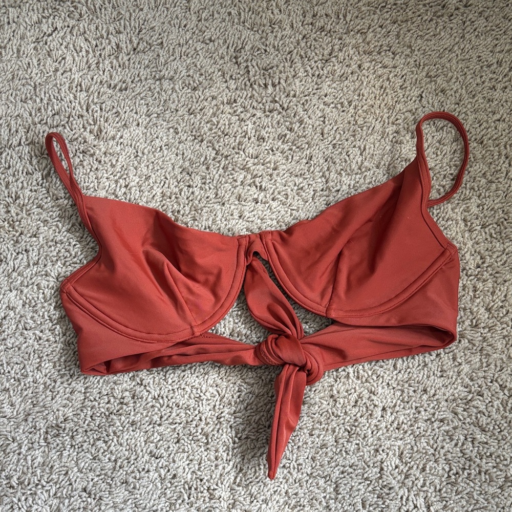 Abercrombie & Fitch Rust Red Tie-Front Bikini Top